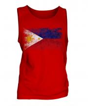 Philippines Distressed Flag Mens Vest