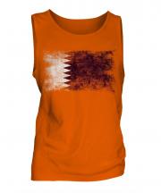 Qatar Distressed Flag Mens Vest