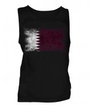 Qatar Distressed Flag Mens Vest