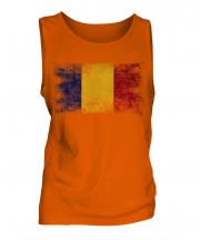 Romania Distressed Flag Mens Vest