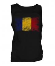 Romania Distressed Flag Mens Vest