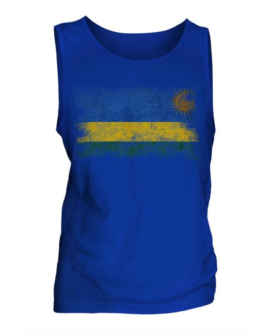 Rwanda Distressed Flag Mens Vest