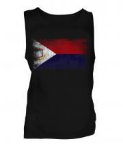 Saint Martin Distressed Flag Mens Vest