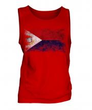 Saint Martin Distressed Flag Mens Vest