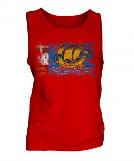 Saint Pierre And Miquelon Distressed Flag Mens Vest
