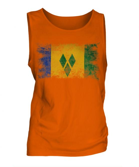 Saint Vincents And The Grenadines Distressed Flag Mens Vest