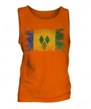 Saint Vincents And The Grenadines Distressed Flag Mens Vest