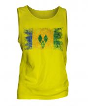 Saint Vincents And The Grenadines Distressed Flag Mens Vest