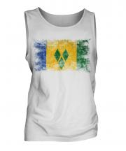 Saint Vincents And The Grenadines Distressed Flag Mens Vest