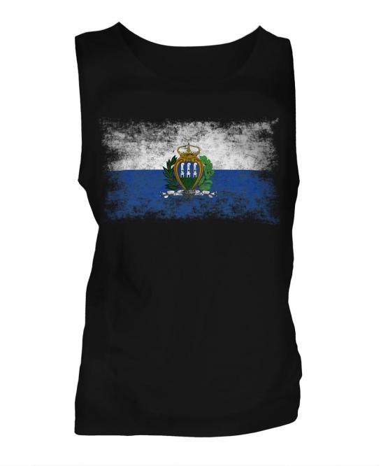 San Marino Distressed Flag Mens Vest