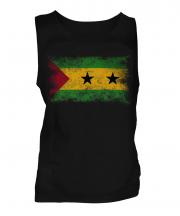 Sao Tome E Principe Distressed Flag Mens Vest