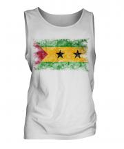 Sao Tome E Principe Distressed Flag Mens Vest