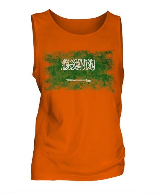 Saudi Arabia Distressed Flag Mens Vest