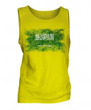 Saudi Arabia Distressed Flag Mens Vest