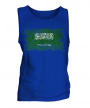 Saudi Arabia Distressed Flag Mens Vest