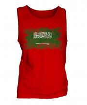 Saudi Arabia Distressed Flag Mens Vest