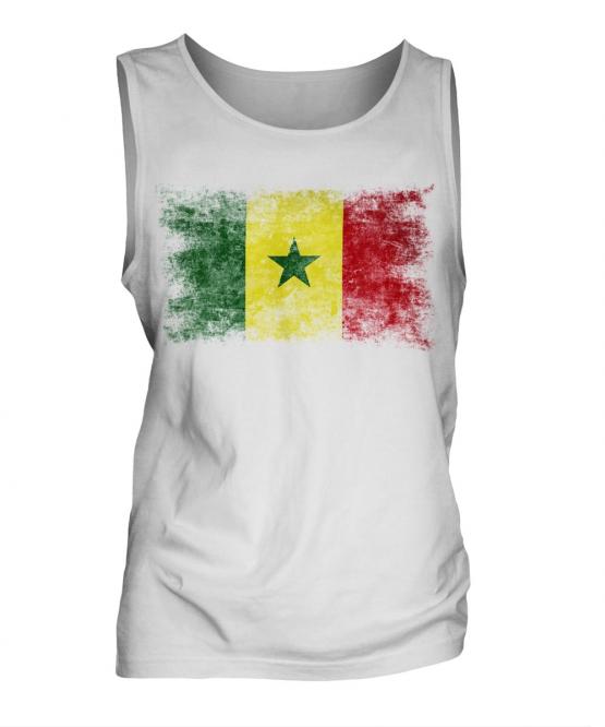 Senegal Distressed Flag Mens Vest