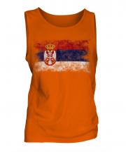 Serbia Distressed Flag Mens Vest