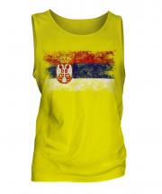 Serbia Distressed Flag Mens Vest