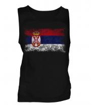 Serbia Distressed Flag Mens Vest