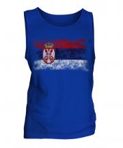 Serbia Distressed Flag Mens Vest