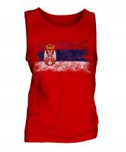 Serbia Distressed Flag Mens Vest