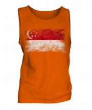Singapore Distressed Flag Mens Vest