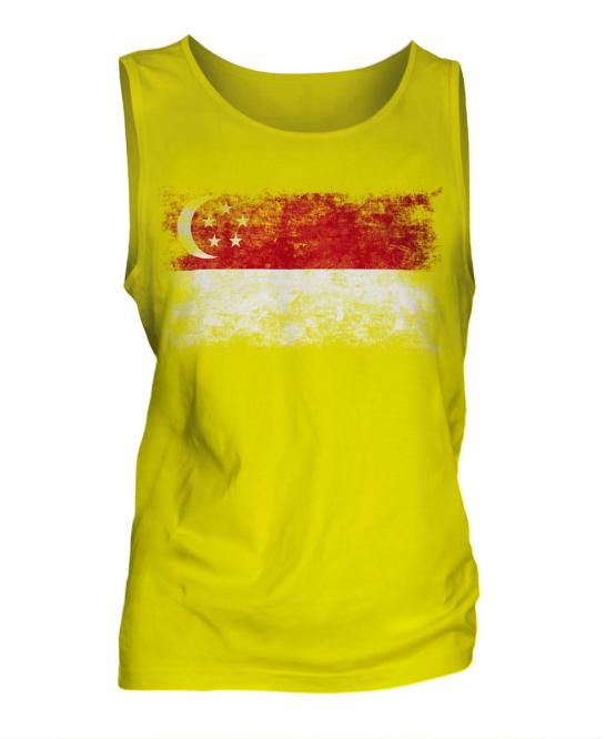 Singapore Distressed Flag Mens Vest