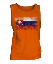 Slovakia Distressed Flag Mens Vest