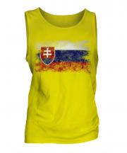 Slovakia Distressed Flag Mens Vest