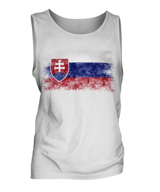Slovakia Distressed Flag Mens Vest