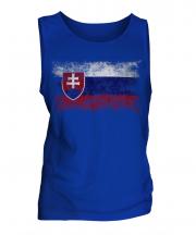 Slovakia Distressed Flag Mens Vest