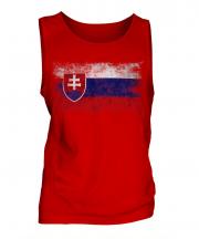 Slovakia Distressed Flag Mens Vest