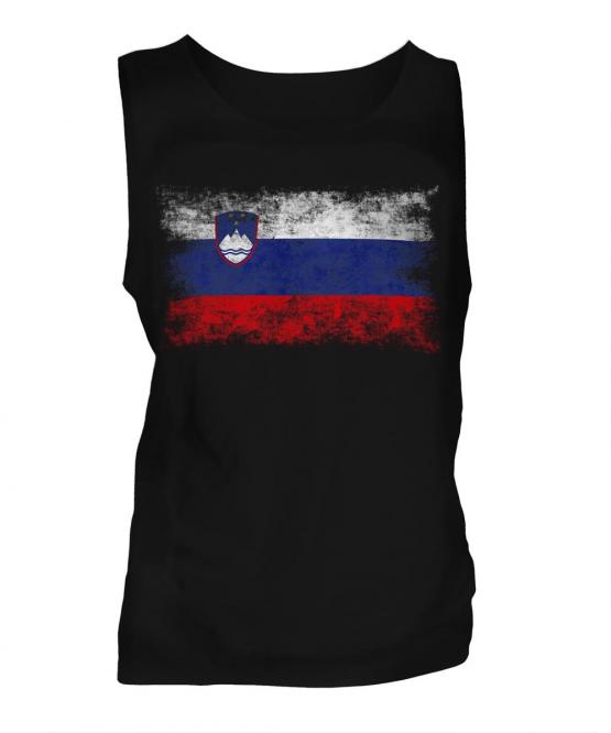 Slovenia Distressed Flag Mens Vest