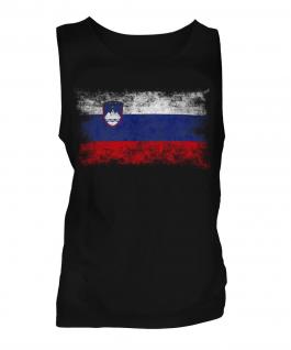 Slovenia Distressed Flag Mens Vest