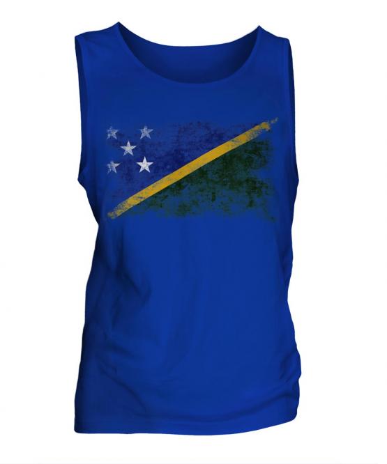 Solomon Islands Distressed Flag Mens Vest