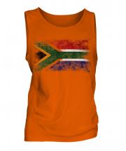 South Africa Distressed Flag Mens Vest