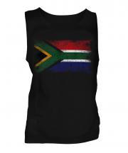 South Africa Distressed Flag Mens Vest