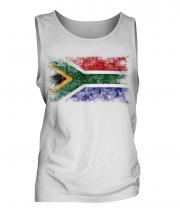 South Africa Distressed Flag Mens Vest