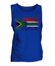 South Africa Distressed Flag Mens Vest
