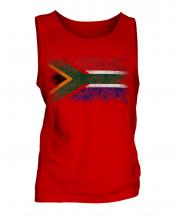 South Africa Distressed Flag Mens Vest