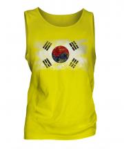 South Korea Distressed Flag Mens Vest