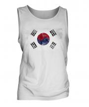 South Korea Distressed Flag Mens Vest
