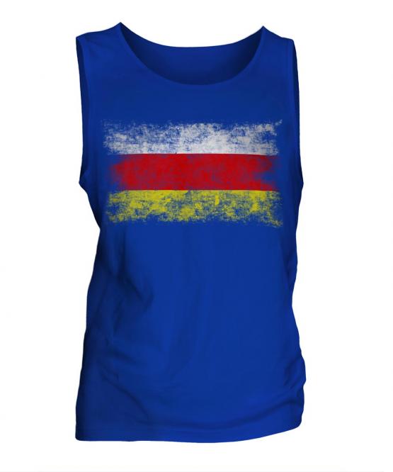 South Ossetia Distressed Flag Mens Vest