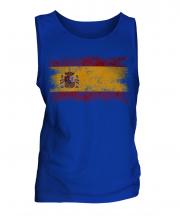 Spain Distressed Flag Mens Vest