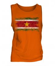 Suriname Distressed Flag Mens Vest