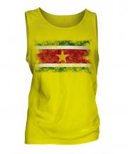 Suriname Distressed Flag Mens Vest