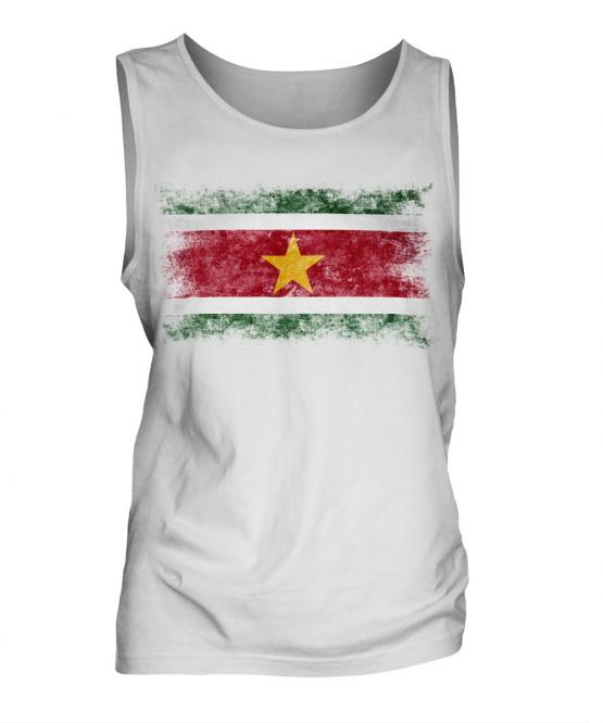 Suriname Distressed Flag Mens Vest