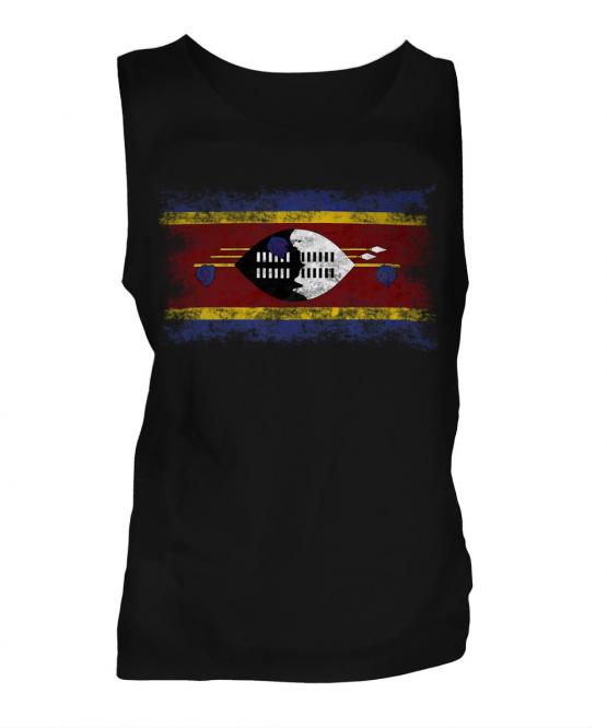 Swaziland Distressed Flag Mens Vest