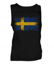 Sweden Distressed Flag Mens Vest